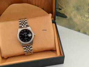 Thumbnail von Rolex Datejust 36 36mm Ref.16234 Black Dial With After Diamonds Bezel