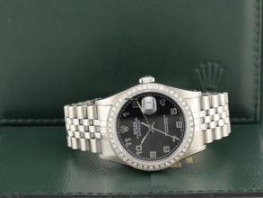 Thumbnail von Rolex Datejust 36 36mm Ref.16234 Black Dial With After Diamonds Bezel