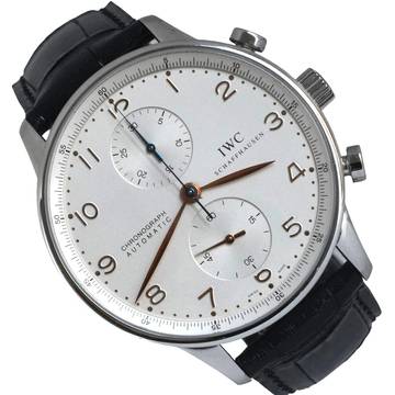  IWC Portugieser Chronograph Portuguese IW3714 Chronograph silver dial Full Set top Condition 
