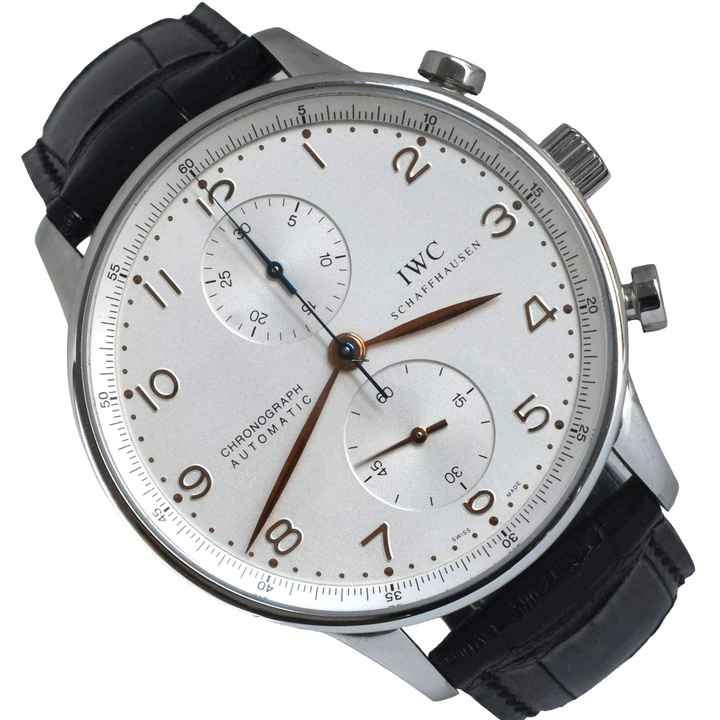  IWC Portugieser Chronograph Portuguese IW3714 Chronograph silver dial Full Set top Condition 