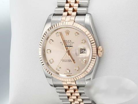  Rolex Datejust 36 36mm 116231 2011 Lc010 Stahl Rosegold 750 Diamanten Automatik 