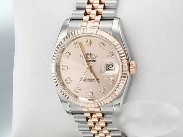  Rolex Datejust 36 36mm 116231 2011 Lc010 Stahl Rosegold 750 Diamanten Automatik 