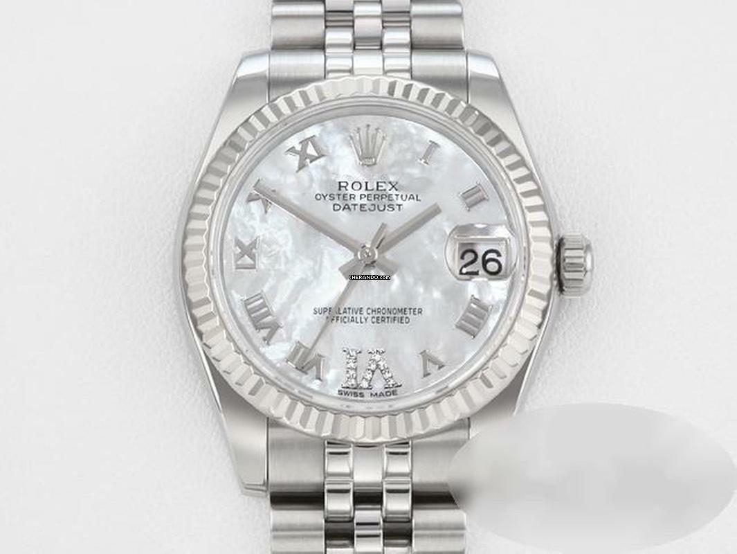  Rolex Datejust 31 31mm 178274 2018 Stahl Weissgold 750 Perlmutt Diamanten 