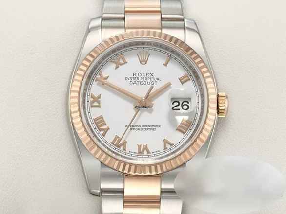  Rolex Datejust 36 36mm 116231 2011 Stahl Rosegold 750 Automatik Stainless Steel 18kt Rose Gold Oyster-band Chronometer White Dial 