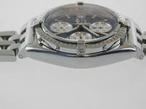 Thumbnail von Breitling Chronomat GT mit Pilotband im Top Zustand blaues Blatt 40 mm seltenes blaues Blatt mit dem Original Breitling Pilotband