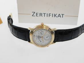 Thumbnail von Jaeger-LeCoultre Odysseus 18 Karat Gelbgold Odysseus Vollkalender Automatik Brunai Wappen Porzellan Zifferblatt Brunei Darussalam Wappen Vollkalender