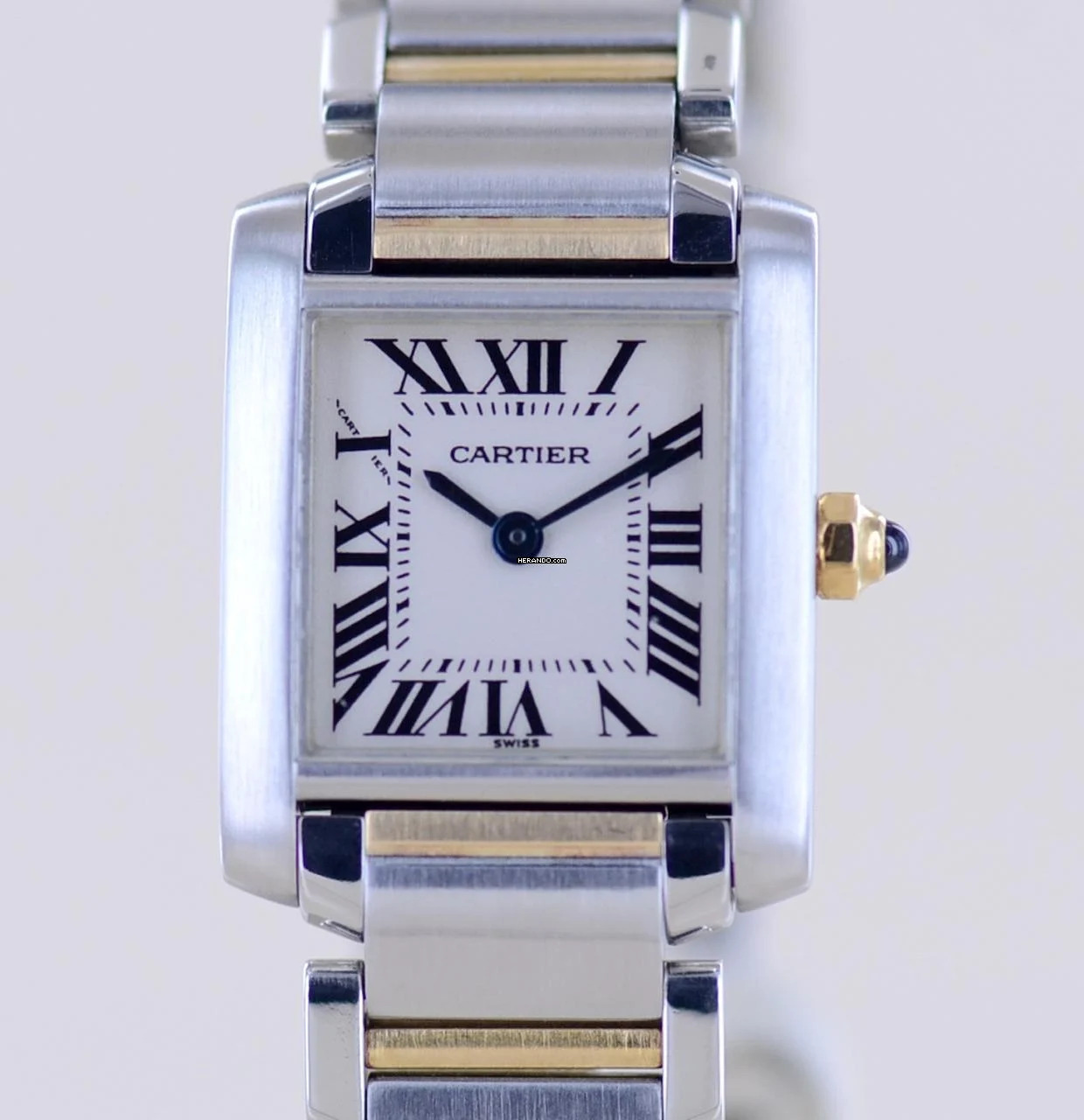  Cartier Tank Française Lady Stahl Gold Quarz Klassiker Sportlich Top 