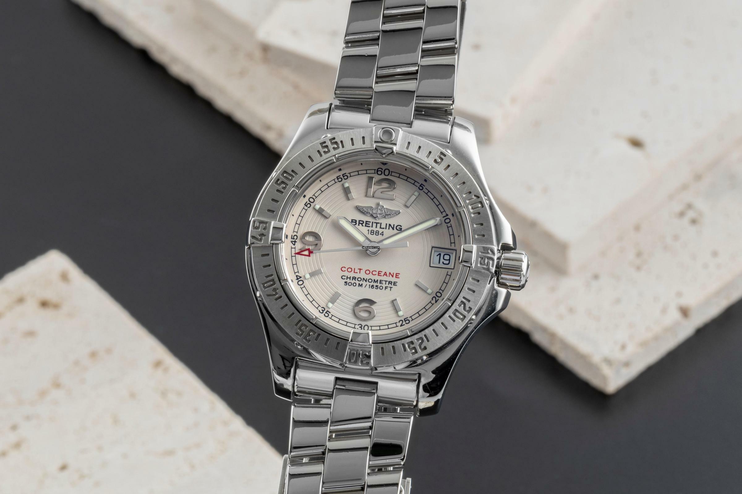  Breitling Colt Oceane 33 Chronometer Edelstahl Damenuhr Ref. A77380 