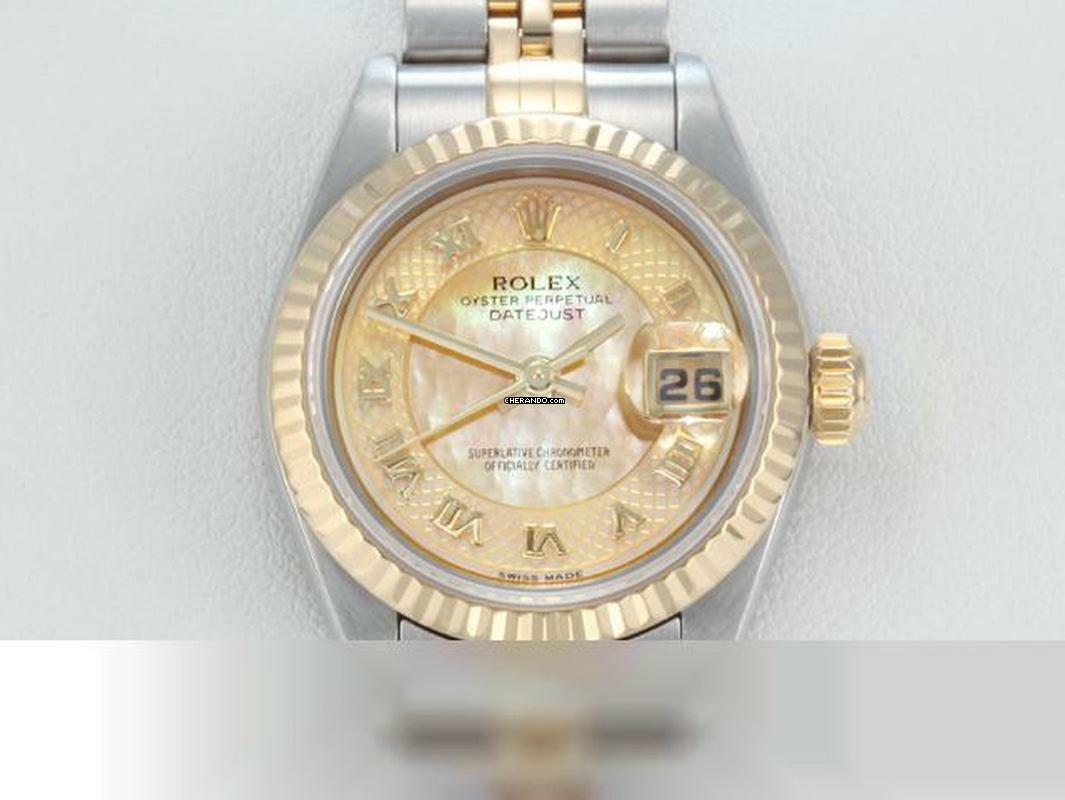 Rolex Lady-Datejust Edelstahl Gelbgold 750 2000 Perlmutt Automatik Stainless Steel 18kt Yellow Gold Stahl Jubilé-band Chronometer Oyster