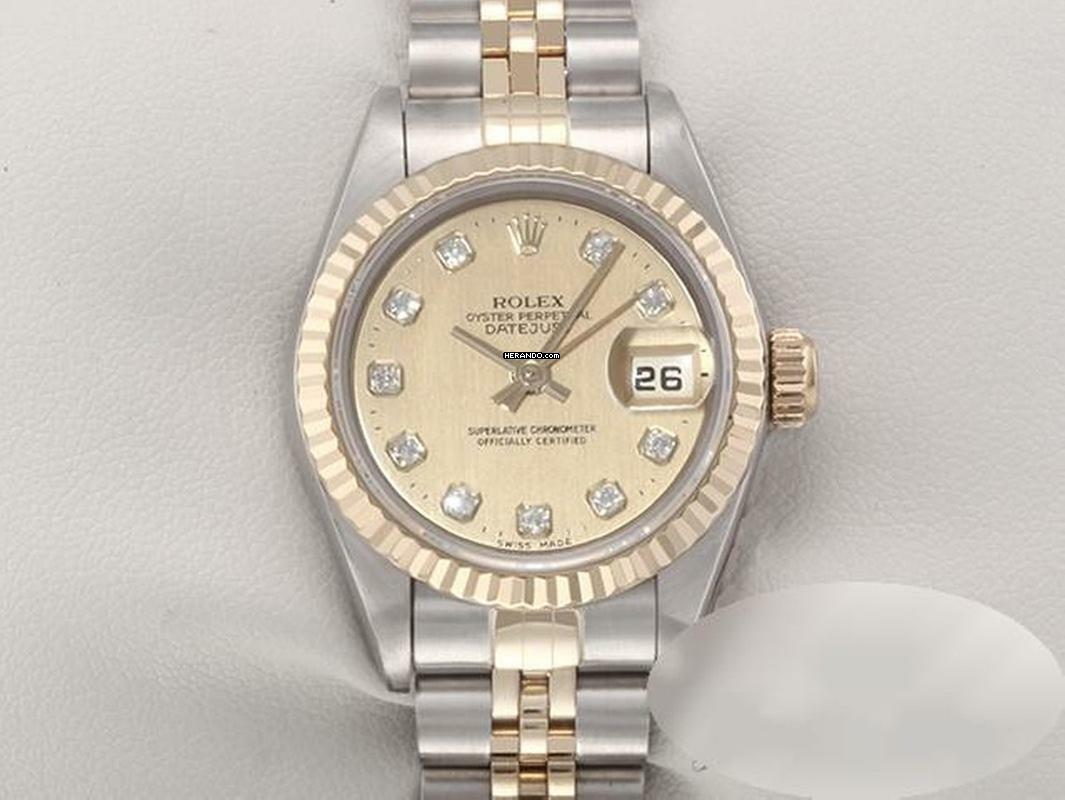 Rolex Lady-Datejust Edelstahl Gelbgold 750 Diamanten Automatik Gold Stahl Damen