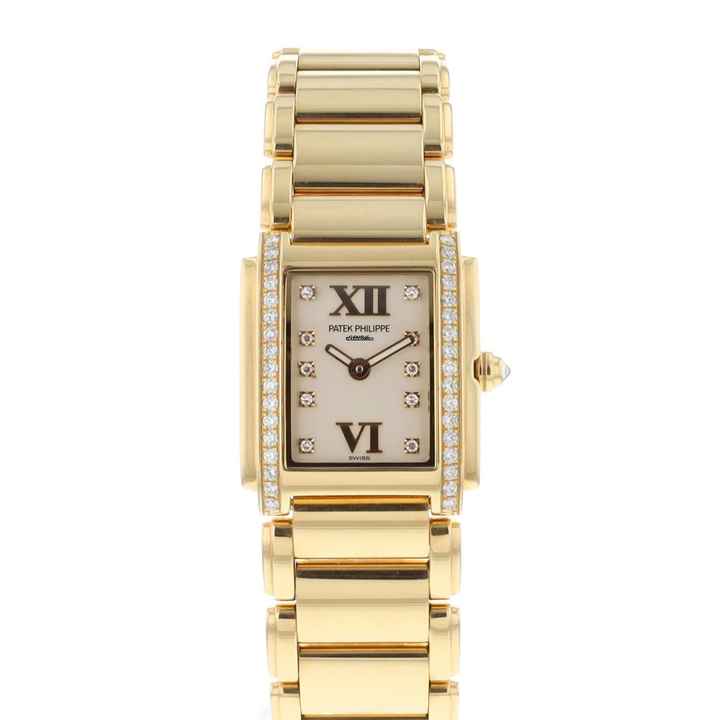  Patek Philippe Twenty~4 Rose Gold White Dial Diamond 