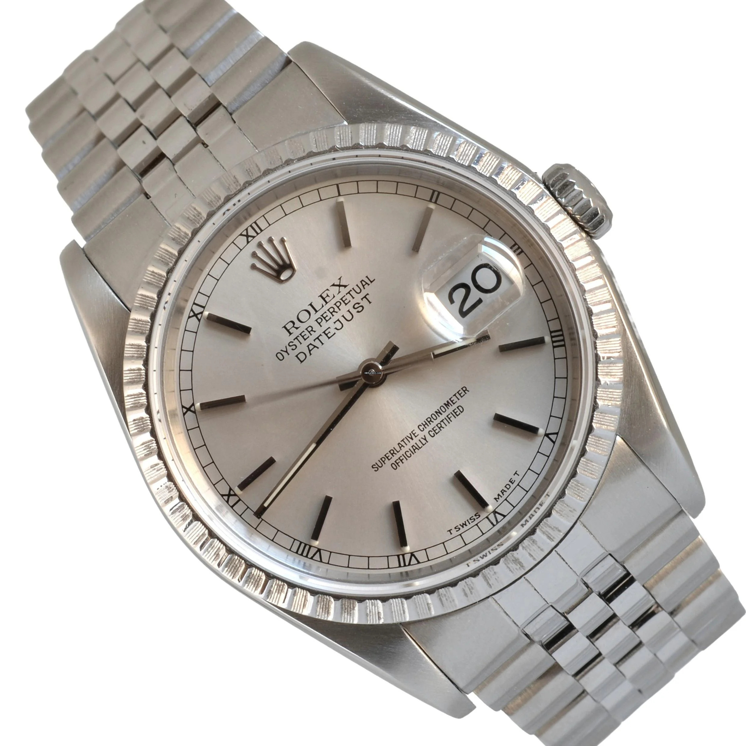  Rolex Datejust 36 16220 Soleil silver dial Full Set 