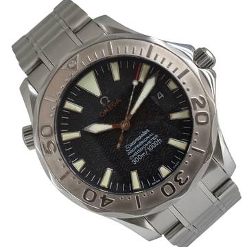  Omega Seamaster Professional 300M white gold 18KT bezel black dial 