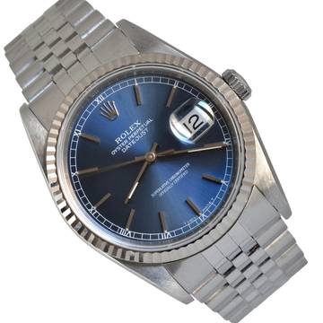  Rolex Datejust 36 16234 Soleil blue dial 1991 Full Set TOP Condition 