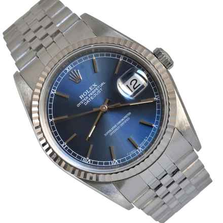  Rolex Datejust 36 16234 Soleil blue dial 1991 Full Set TOP Condition 