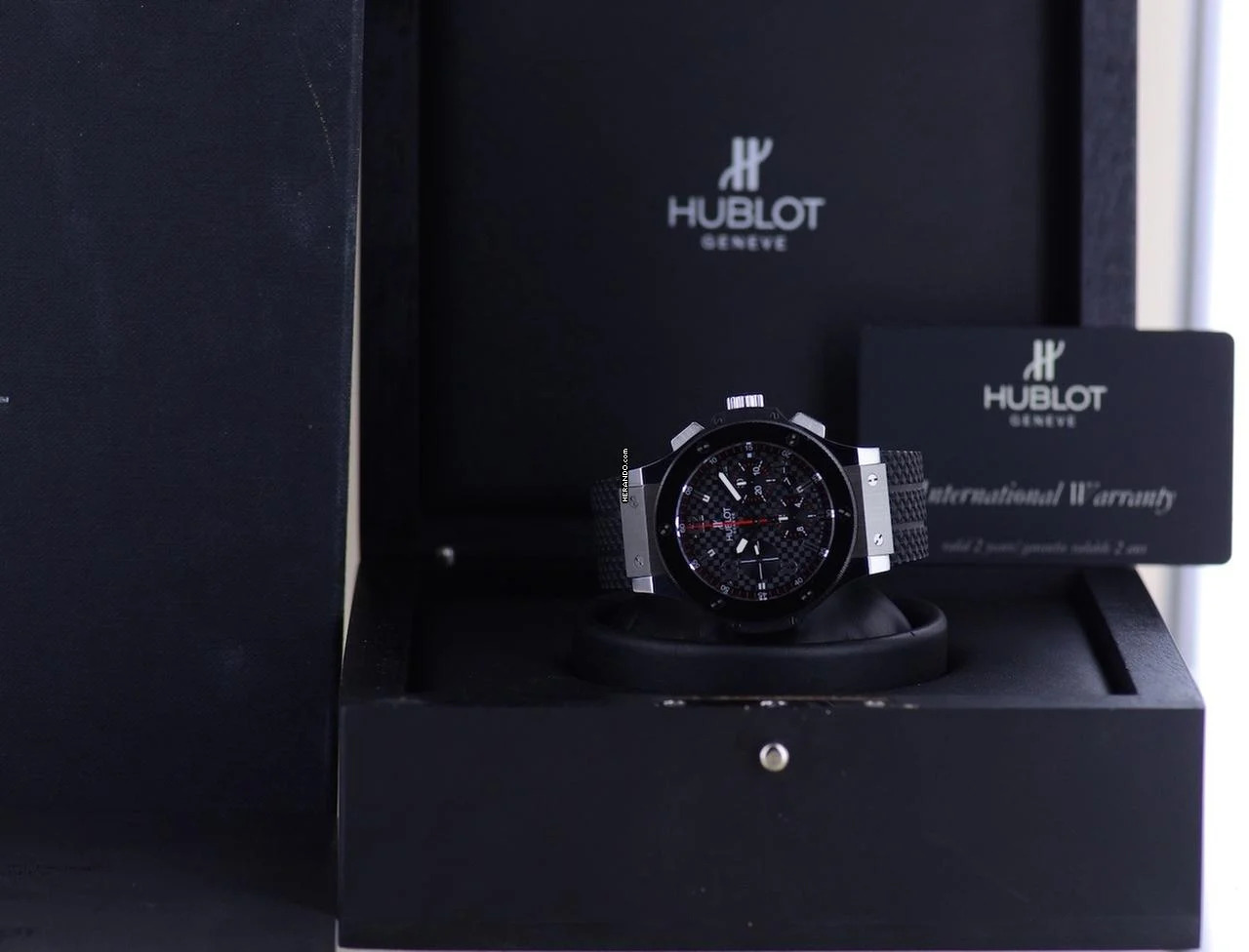  Hublot Big Bang 44 mm Chronograph Stahl Keramik Racing Dial Rubber Strap 44mm B+P 