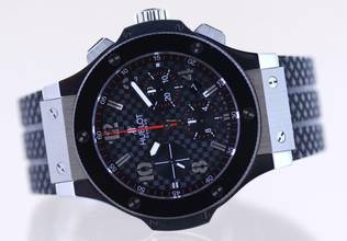 Thumbnail von Hublot Big Bang 44 mm Chronograph Stahl Keramik Racing Dial Rubber Strap 44mm B+P