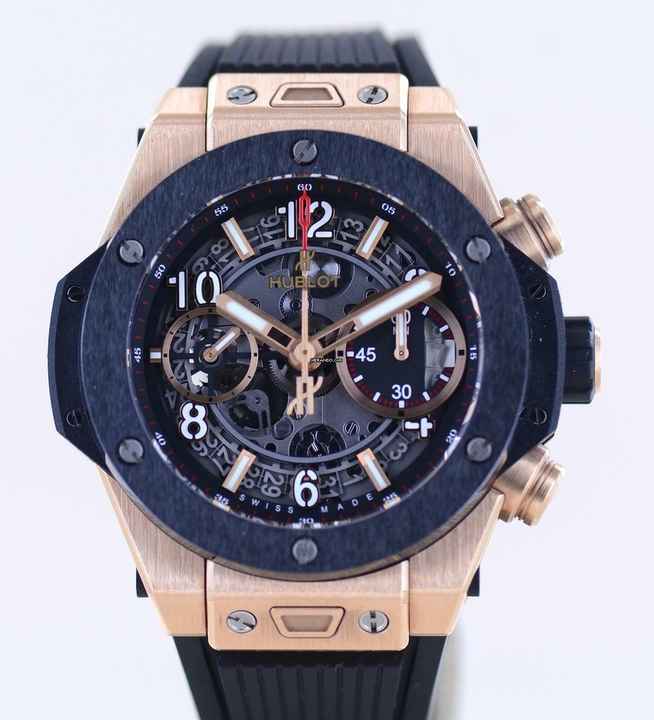  Hublot Big Bang Unico Flyback Chronograph 42mm 18K King Gold Skeleton Dial Luxury 