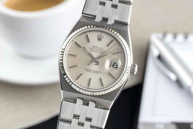  Rolex Datejust Oysterquartz Silver Dial Stahl Weissgold Herrenuhr Ref. 17014 