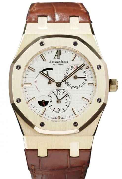  Audemars Piguet Royal Oak Dual Time 39mm - 18K Yellow Gold - White Dial - Box+Papers - 24 Months Warranty 26120BA.OO.D088CR.01 2008 