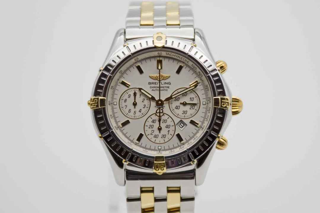 Breitling Shadow Flyback Chronomat in 38 mm Stahl/Gold LC100 Fullset neuer Service 