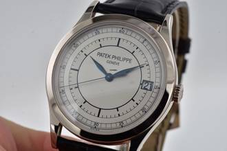 Thumbnail von Patek Philippe Calatrava 18k white gold Weißgold 38mm 5296G-001 Mint