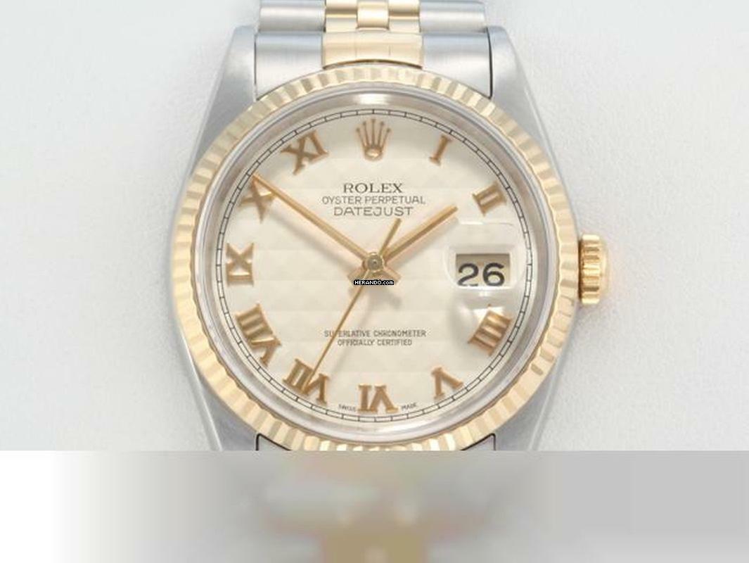 Rolex Datejust 36 36mm 16233 1994 Edelstahl Gelbgold 750 Automatik Stahl Gold