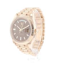 Thumbnail von Rolex Day-Date 40 40mm Everose Gold Chocolate Baguette Diamond Dial Service '25