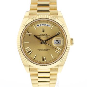  Rolex Day-Date 40 Yellow Gold Champgane Roman Dial 