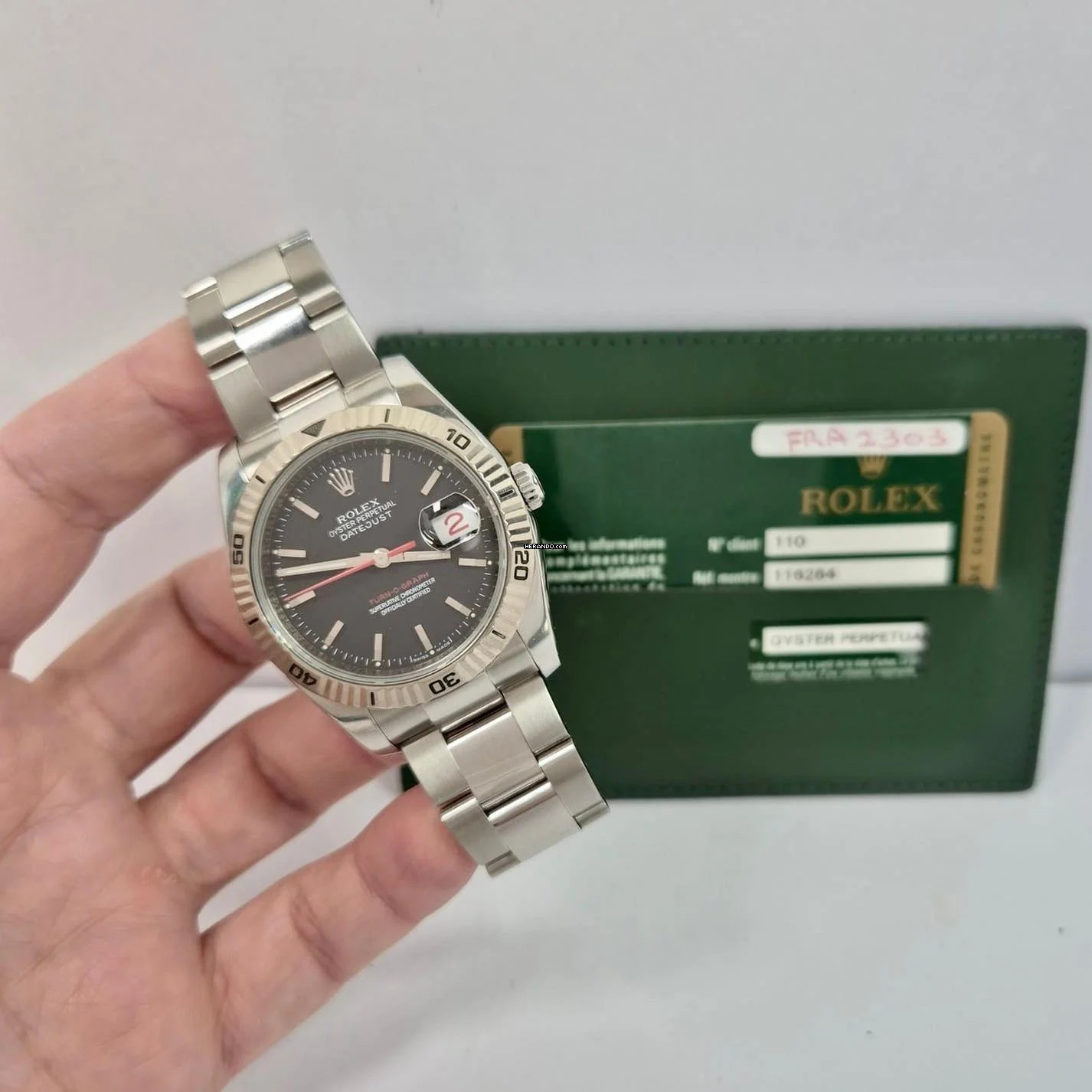 Rolex Datejust Turn-O-Graph Turn-O-Graph Ouro Branco & Aço 36mm Automático Completo