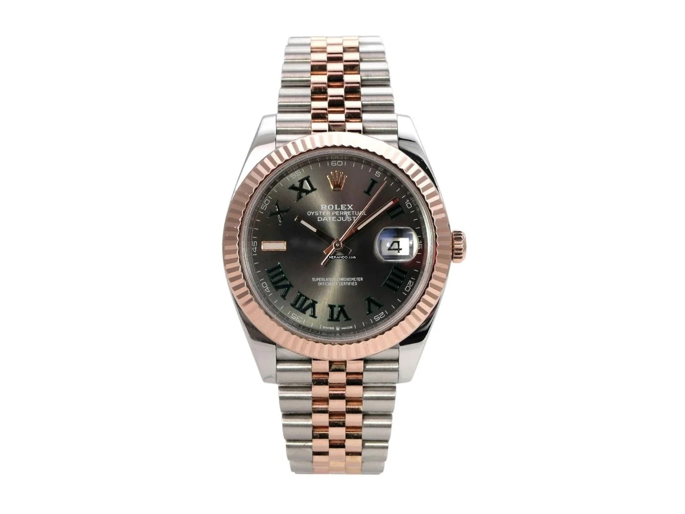 Rolex Datejust 41 Edelstahl Everose-Gold 126331 Slate Römisch Jubile-Band