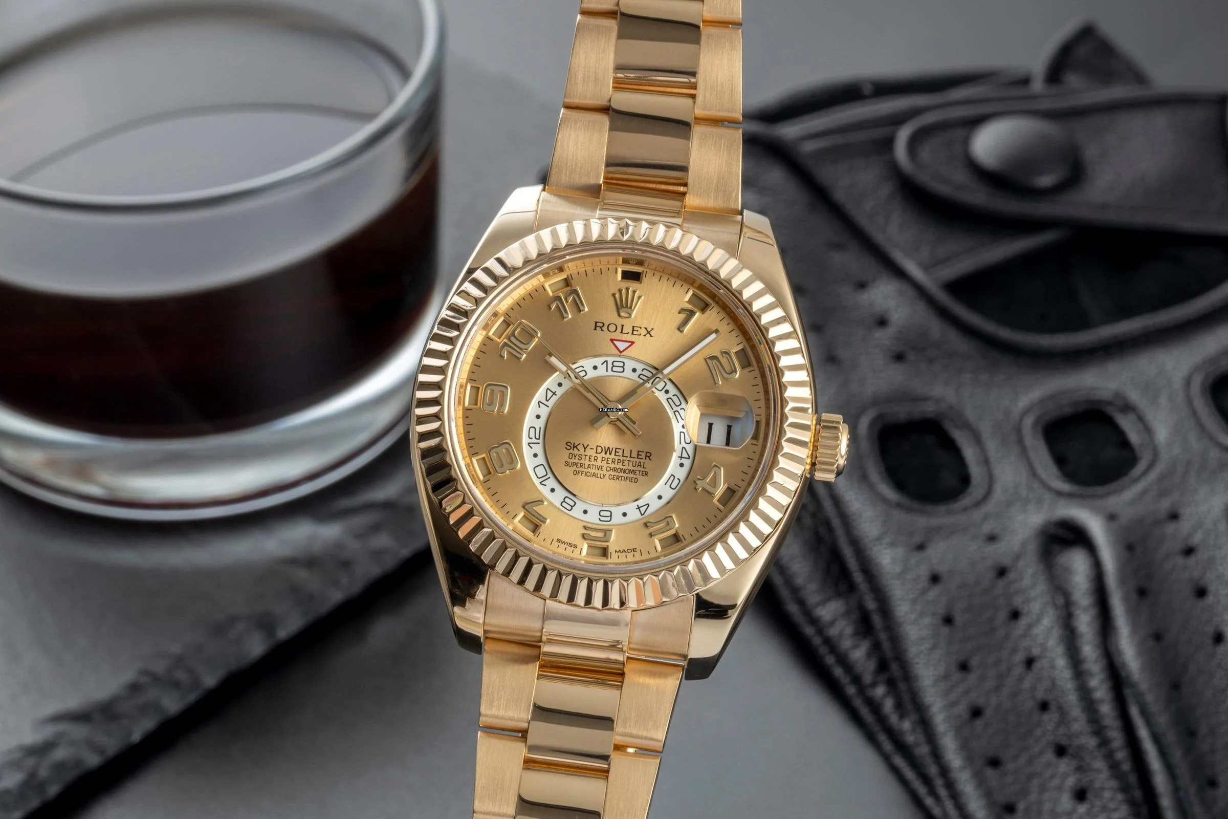  Rolex Sky-Dweller 18k (0,750) Gold Automatik Herrenuhr Ref. 326938 B&P 2016 