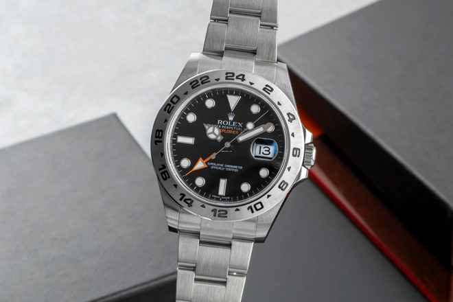  Rolex Explorer II Black Dial Edelstahl Automatik Herrenuhr Ref. 216570 B&P 2013 