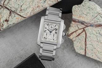 Thumbnail von Cartier Tank Française Chronograph Edelstahl Quarz Herrenuhr Ref. W51001Q3