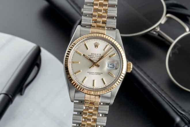  Rolex Datejust 36 Oyster Perpetual Stahl / Gold Automatik Ref. 16013 Klassiker 