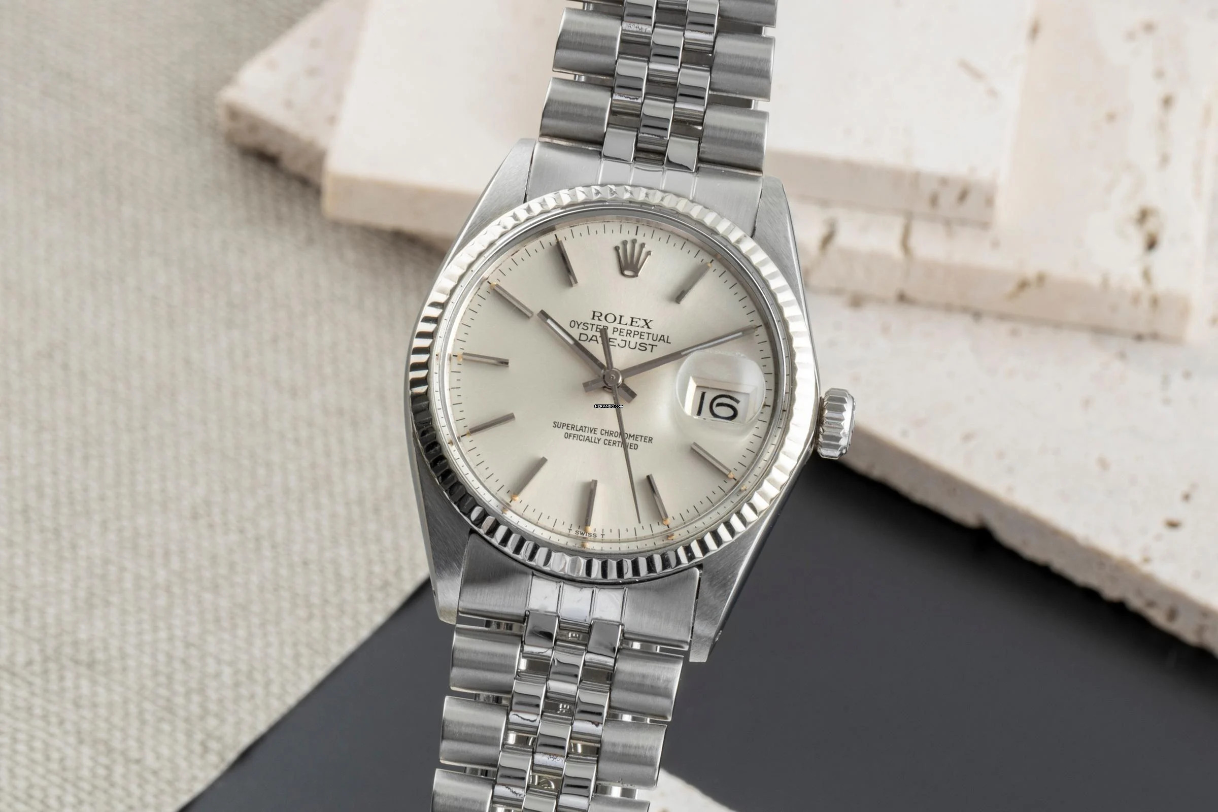 Rolex Datejust 36 Stahl / Weissgold Automatik Herrenuhr Ref. 16014 Klassiker