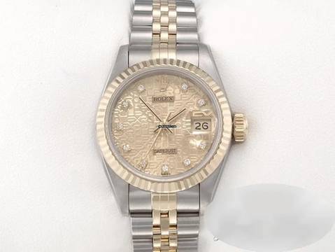  Rolex Lady-Datejust Edelstahl Gelbgold 750 Diamanten Automatik Gold Stahl Damen 