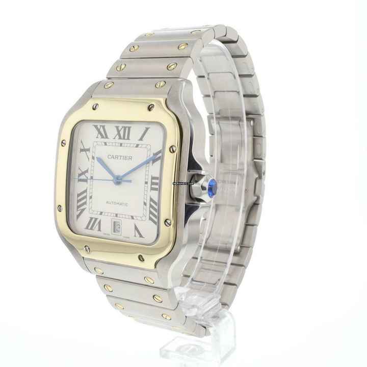  Cartier Santos Large Automatic Steel Gold 