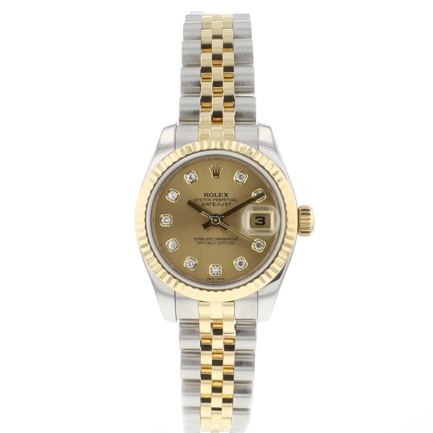 Rolex Lady-Datejust 26 Gold/Steel Jubilee Diamond Dial 