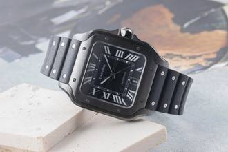 Thumbnail von Cartier Santos Black Edelstahl Automatik Herrenuhr Ref. WSSA0039 B&P 2020