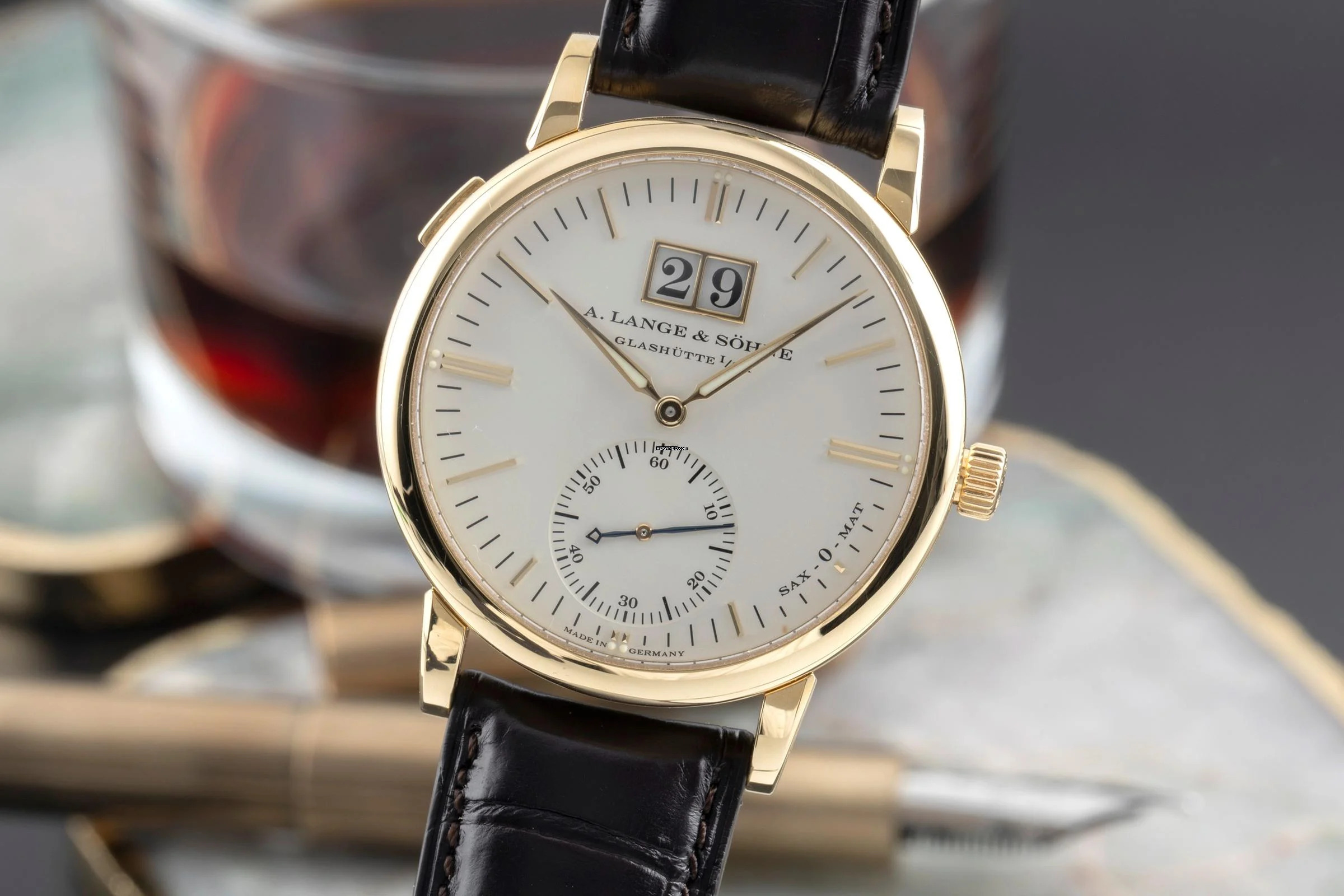 A. Lange & Söhne Langematik SAX-O-MAT 18K Gold Automatik Ref. 308.021F B&P 2003