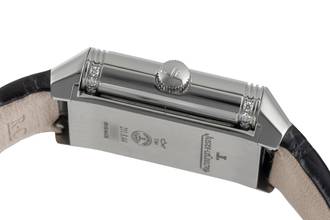 Thumbnail von Jaeger-LeCoultre Reverso Classic Small Duetto Stahl Diamanten Handaufzug Ref. Q2668430 211.8.44 B&P