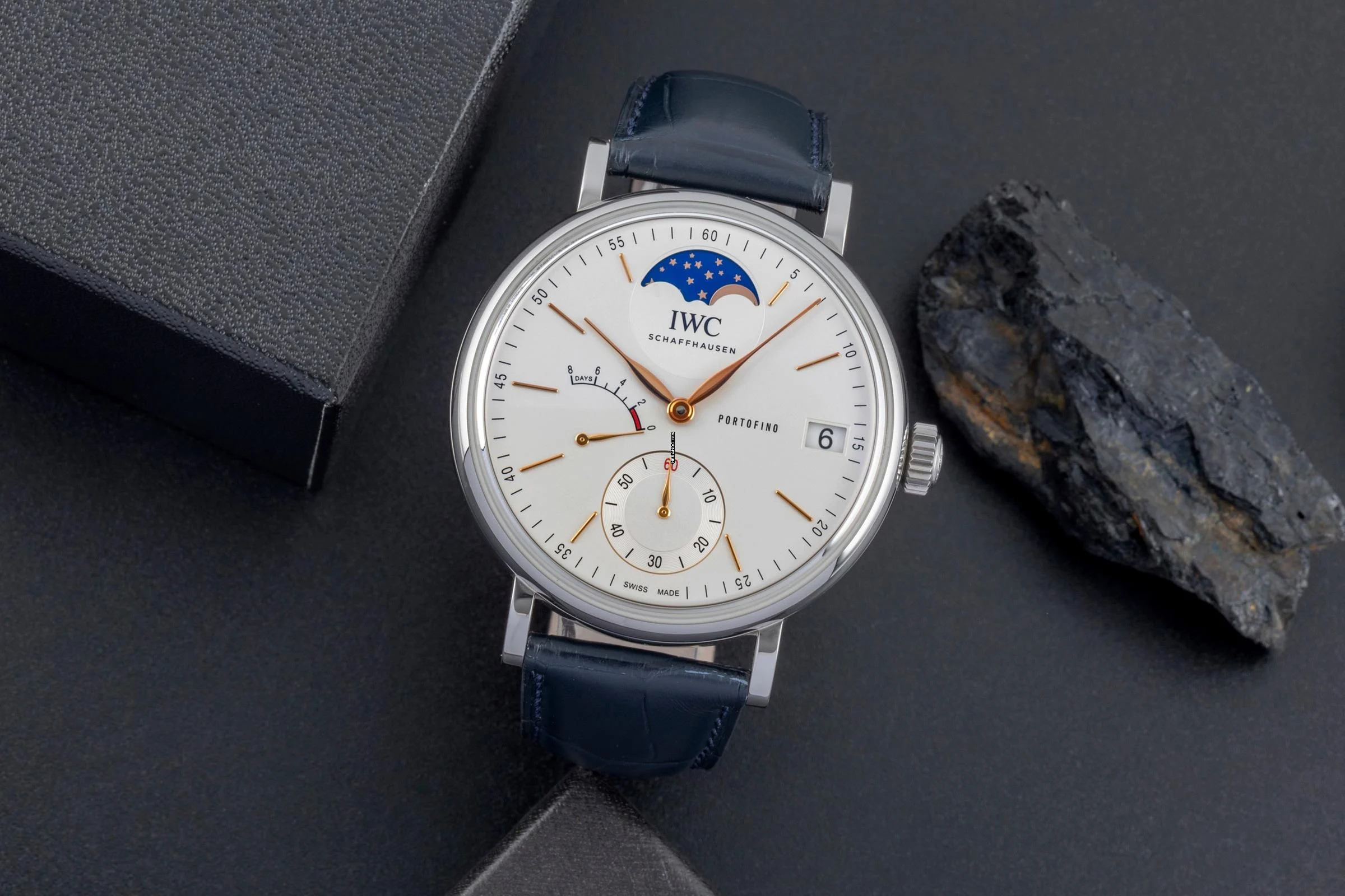 IWC Portofino Handaufzug Mondphase Handaufzug Stahl Ref. IW516401 B&P 2024