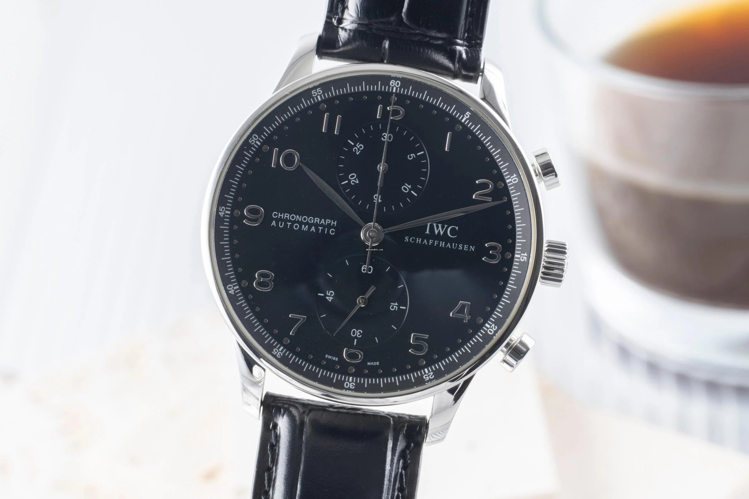 IWC Portugieser Chronograph Automatik Stahl Herrenuhr Ref. IW371438 B&P 2015
