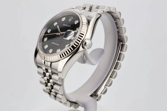  Rolex Datejust 36 36mm Jubilee Black Anniversary Diamonds Dial - With Box And Papers - 116234 2015 