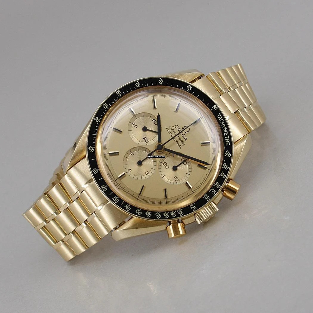 Omega Speedmaster Professional Moonwatch Apollo XI Moonwatch Handaufzug 18k Gold Limited Edition Full Set