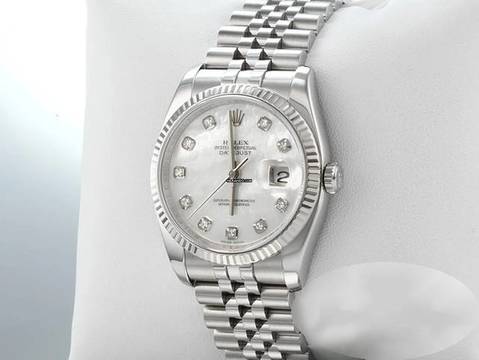  Rolex Datejust 36 36mm 116234 2012 Stahl Weissgold 750 Diamanten Perlmutt Automatik Stainless Steel 18kt White Gold Jubilé-band Chronometer Oyster 