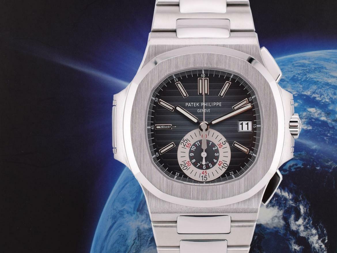  Patek Philippe Nautilus 5980/1a Blue Dial - Punzone Di Ginevra Like New - Full Set 2008 Ita 