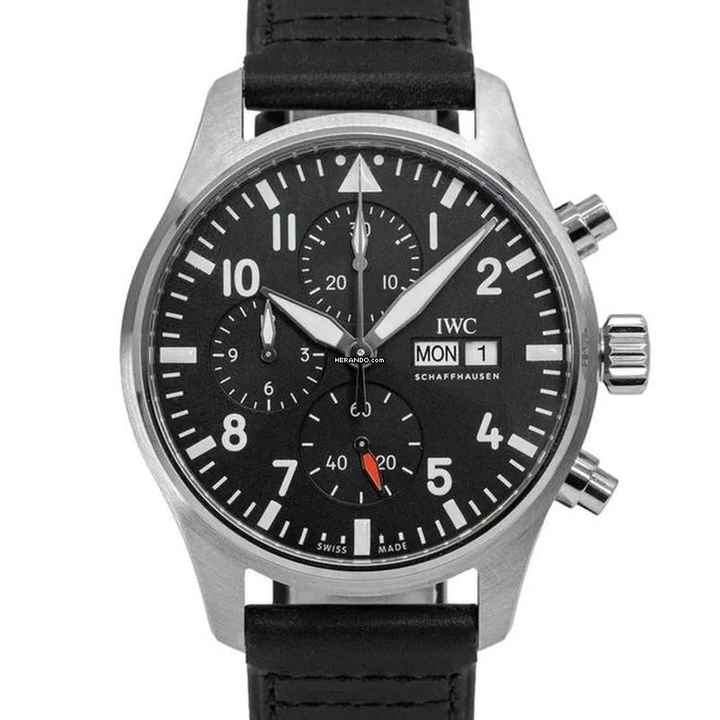  IWC Fliegeruhr Chronograph Pilot\\'s Watch Chronograph Stainless Steel - 24 Months Warranty IW3780 