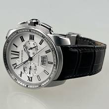 Thumbnail von Cartier Calibre de Cartier Chronograph W7100046 Stahlgehäuse Lederband mit Faltschließe Full Set